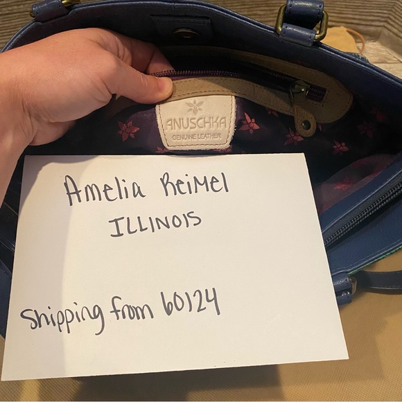 Anuschka Large Crossbody Satchel in Moonlit Peonies with Matching Wallet - Picture 13 of 15